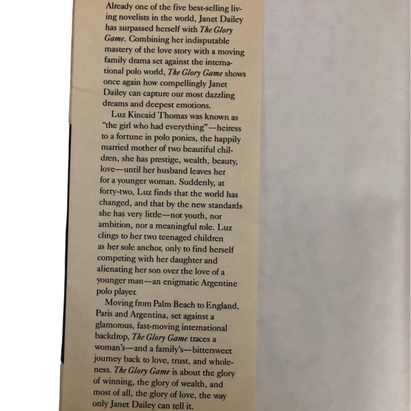 Janet Dailey The Glory Game hardback book - Picture 2 of 4